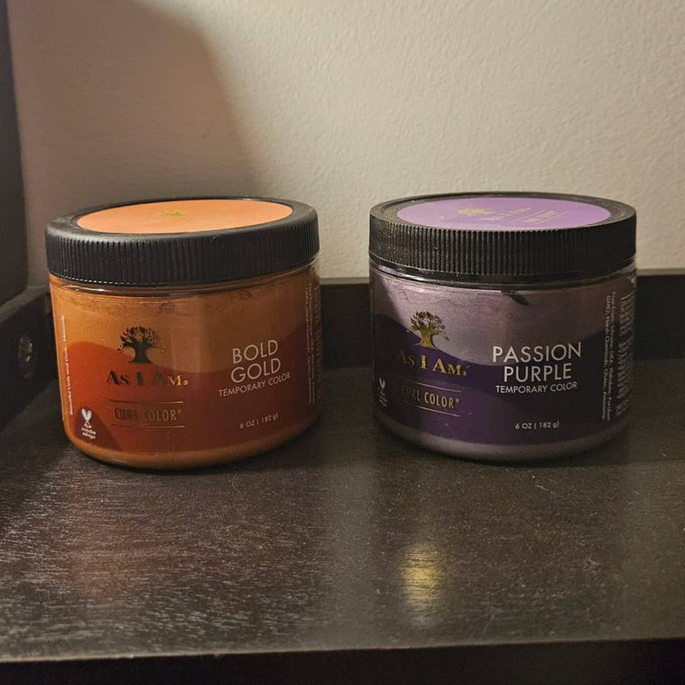 LOT As I Am Temporary Curl Color Bold Gold & Passion Purple ~ 6oz EACH